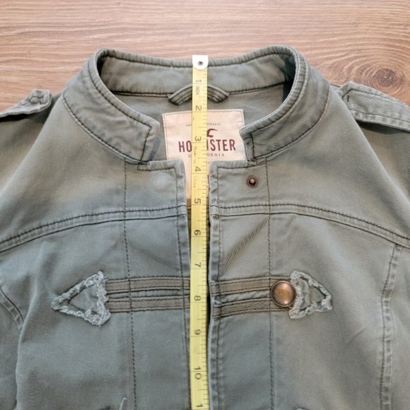 Hollister Camo Green Moto Biker Style Cropped Streetwear Y2K Jacket - Size M - Picture 11 of 12